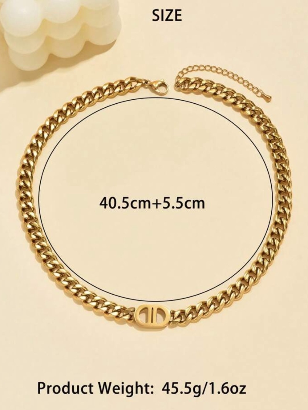 SOLD Stainless Steel Luxury Designer Gold Chain Bracelet & Necklace Set - Picture 15 of 16